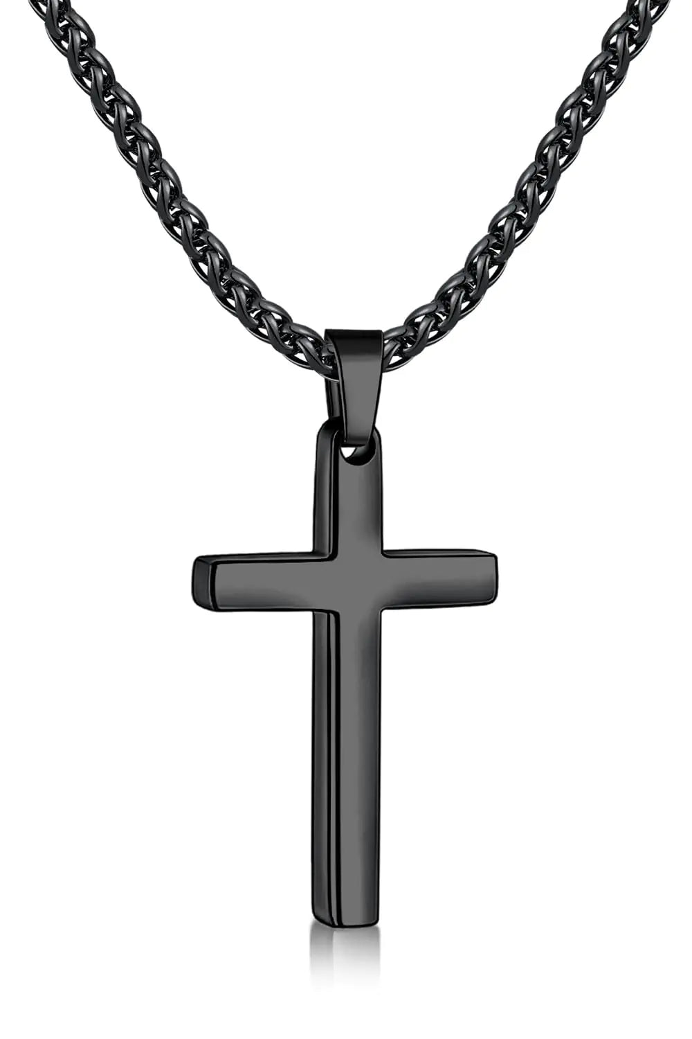 Black Stainless Steel Cross Necklace