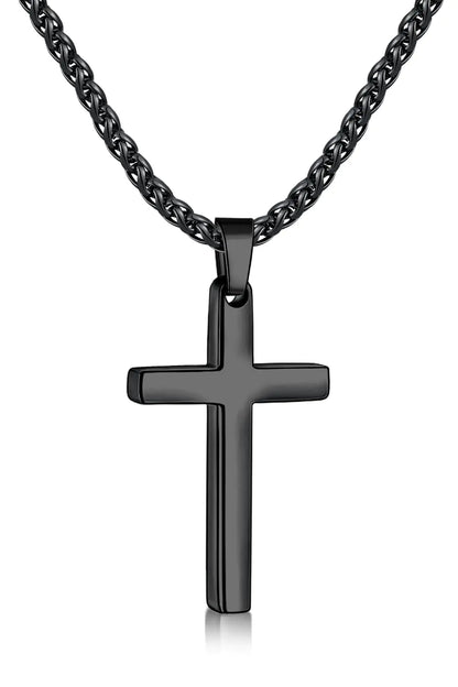 Black Stainless Steel Cross Necklace
