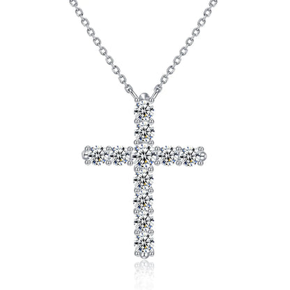 14k White Gold Cross Necklace